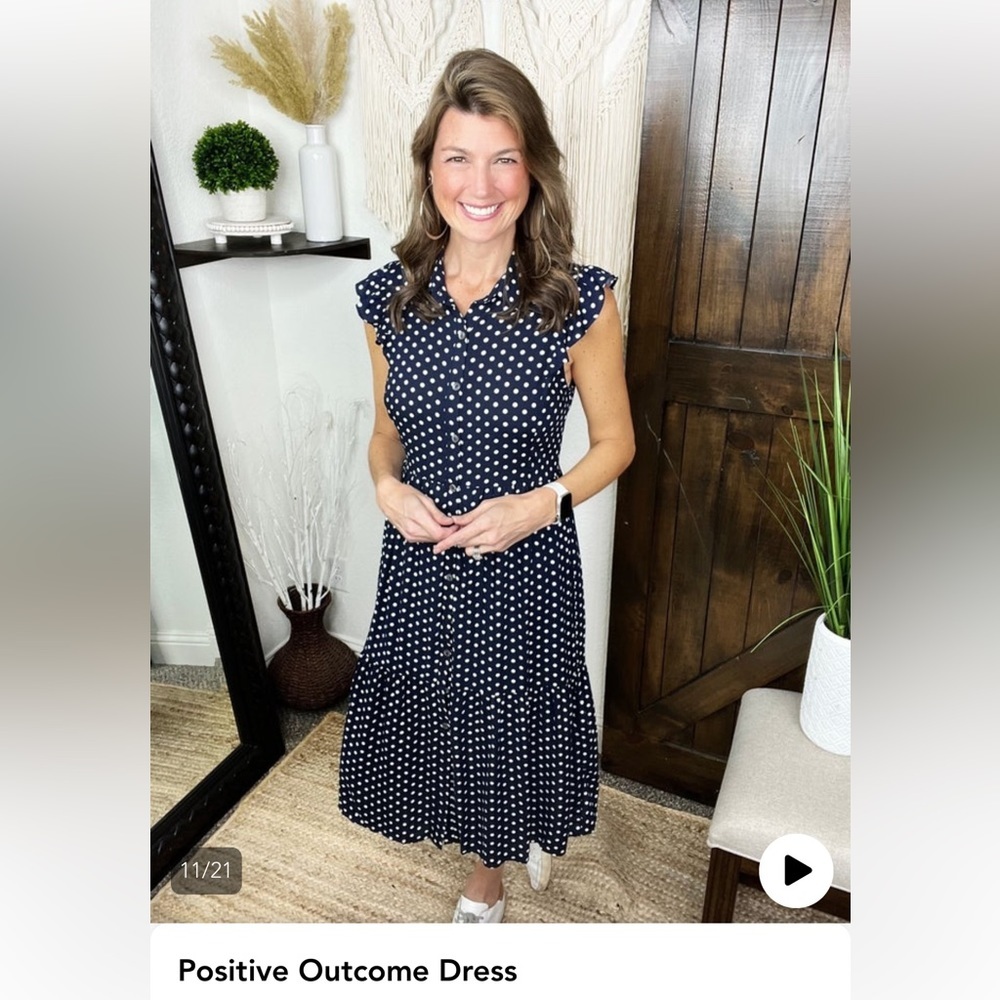 NWT midi Andre by unit  dress in navy and white - medium